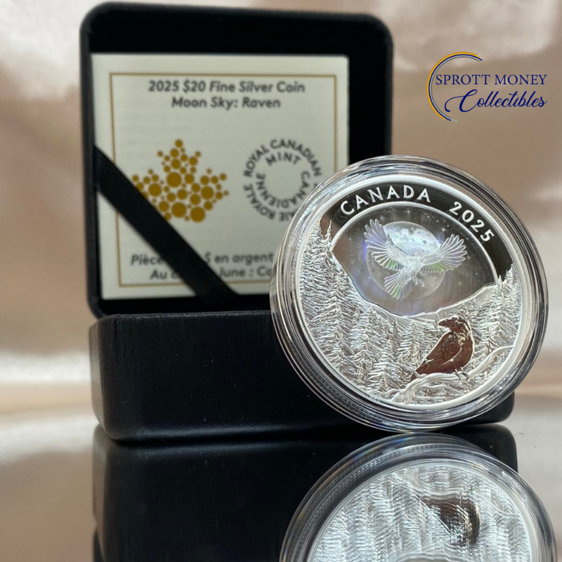 2025 1 oz Silver Coin Moon Sky: Raven Royal Canadian Mint