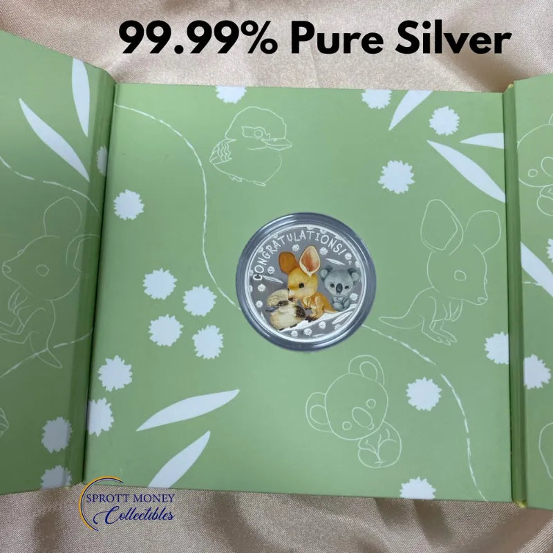Welcome to the world coin Newborn 1/2 oz Pure Silver Coin Baby Shower Gift