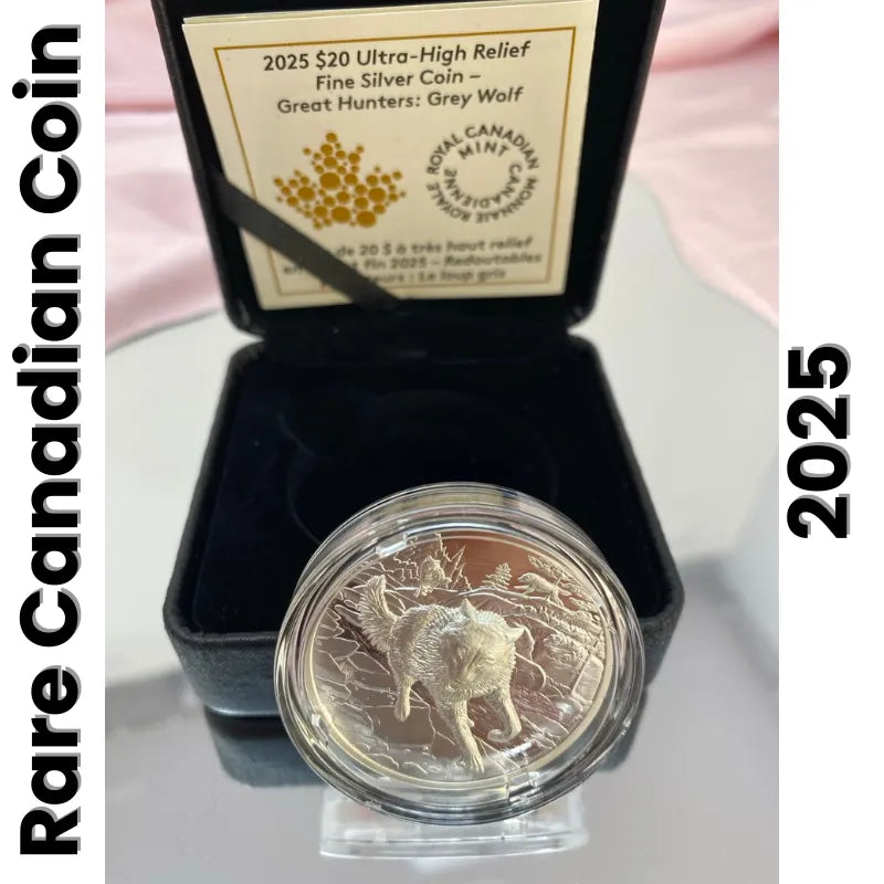 2025 Ultra High Relief Fine Silver Coin – Great Hunters: Grey Wolf Royal Canadian Mint