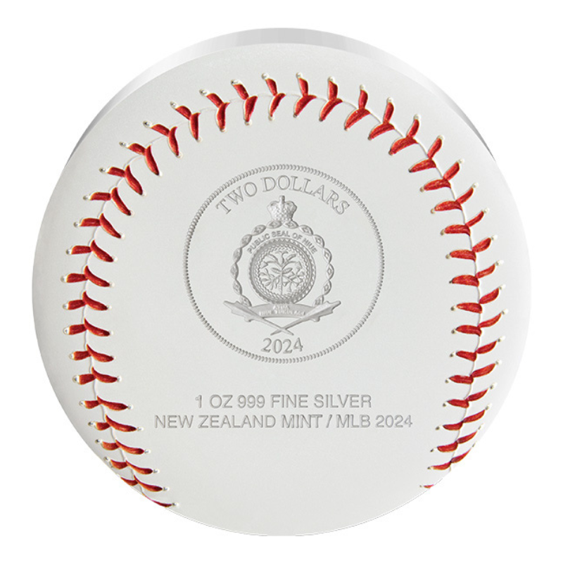 2024 Major Baseball League MLB Logo 1 Troy Oz Pure Silver Coin-New Zealand Mint