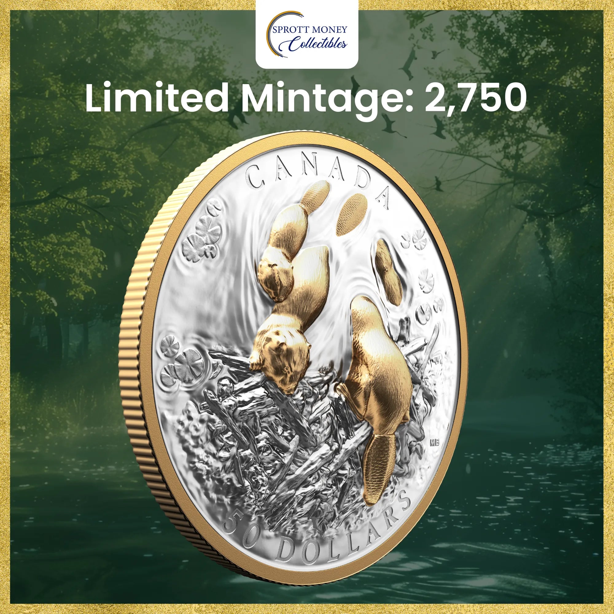 2025 100.74 g Fine Silver Coin Canadian Symbol: The Beaver –Royal Canadian Mint