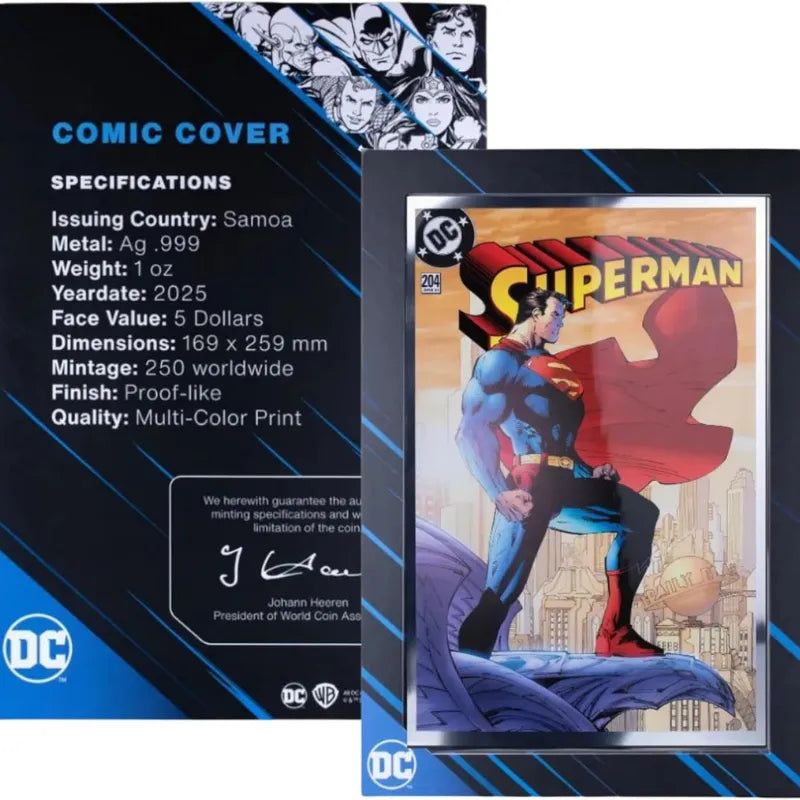 2025 1oz SILVER FOIL SUPERMAN DC COMICS ICONIC COVERS Proof-like #204