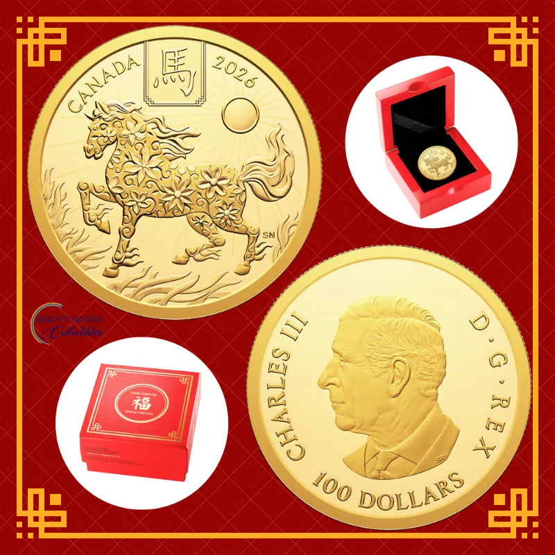 2026 0.5 oz Pure Gold Coin Lunar Year of The Horse Royal Canadian Mint