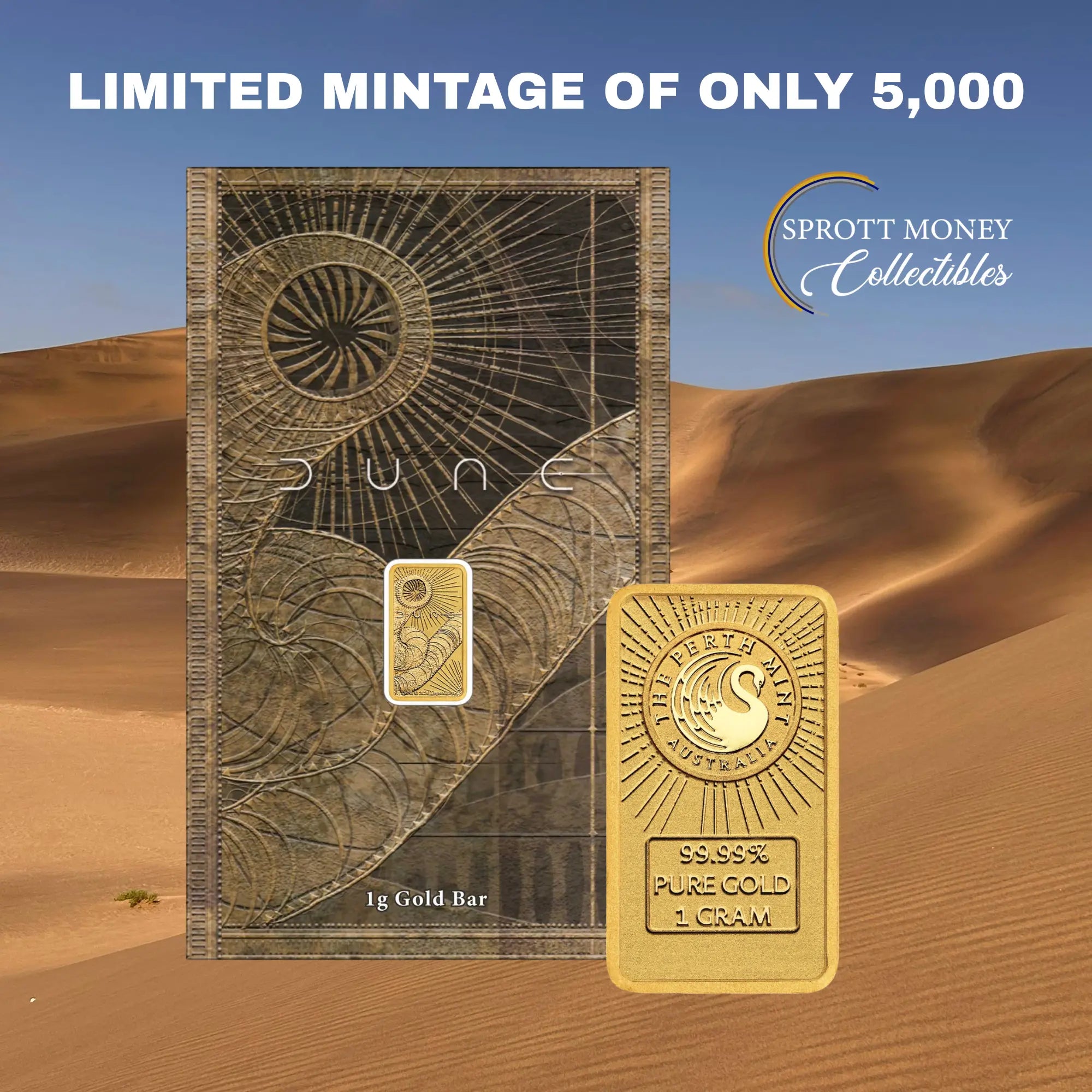 2026 1g Gold Dune Minted Bar The Perth Mint