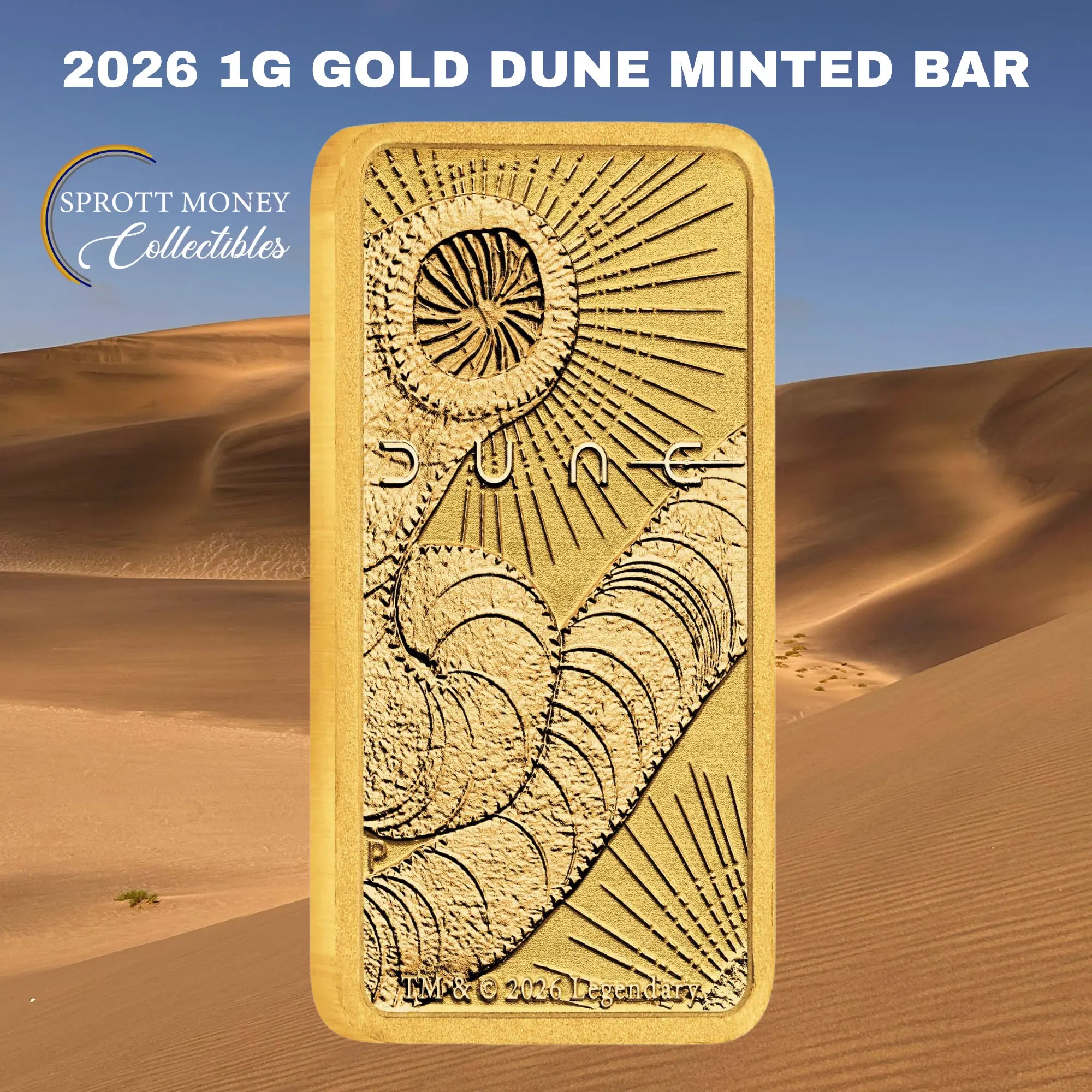 2026 1g Gold Dune Minted Bar The Perth Mint