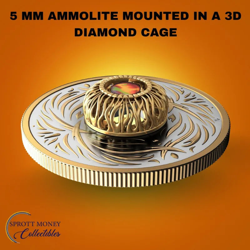 2026  20.86 g FINE SILVER COIN DANCING AMMOLITE - ELEMENTS OF NATURE: FIRE Royal Canadian Mint