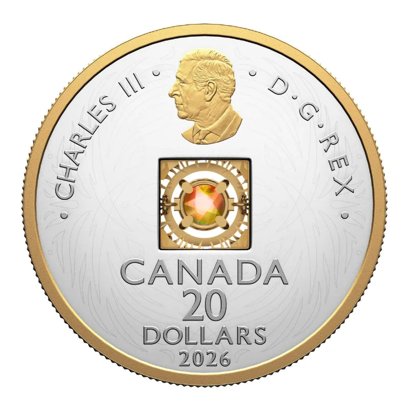 2026  20.86 g FINE SILVER COIN DANCING AMMOLITE - ELEMENTS OF NATURE: FIRE Royal Canadian Mint