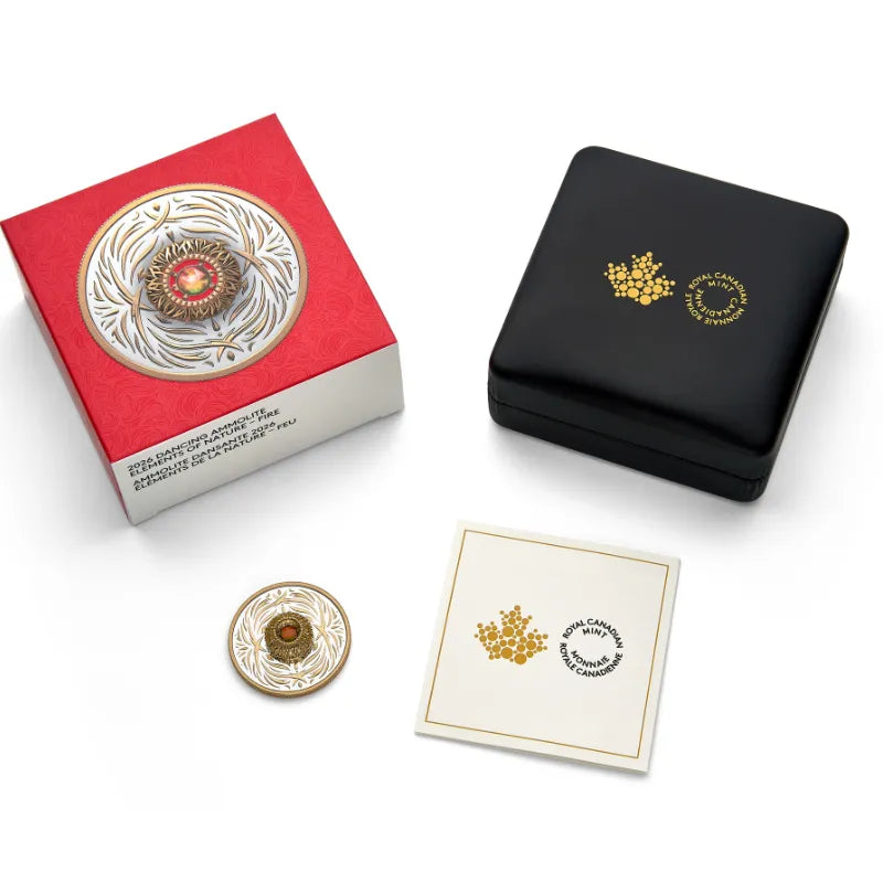 2026  20.86 g FINE SILVER COIN DANCING AMMOLITE - ELEMENTS OF NATURE: FIRE Royal Canadian Mint