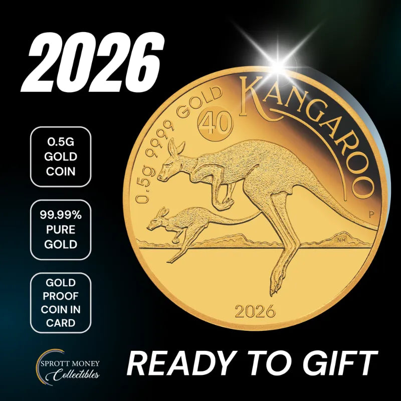 Australian Kangaroo Mini Roo 0.5g Gold Proof Coin Gift Card