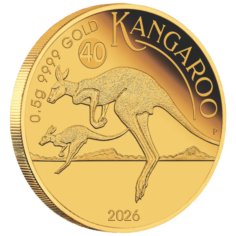 2026 Mini Roo 0.5g Gold Proof Coin in Card, Ready to Gift - The Perth Mint
