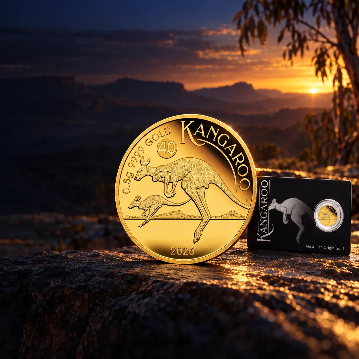 2026 0.5g Mini Roo Gold Proof Coin in Card, Ready to Gift - The Perth Mint