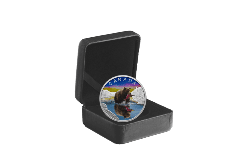 2024 Wildlife Reflections - Grizzly Bear 1 oz Fine Silver Coin