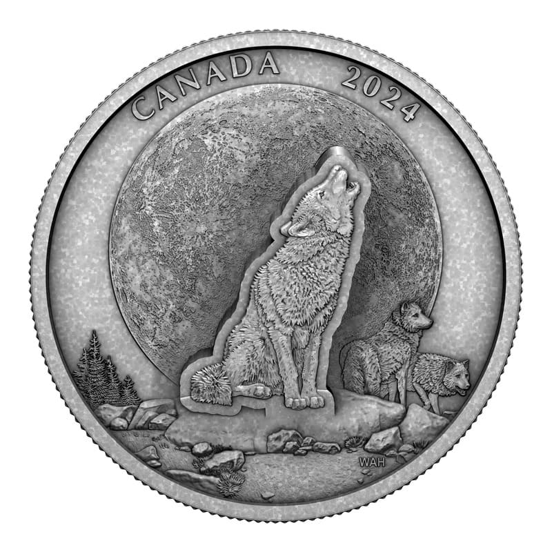 2024 The Howling Wolf 2 oz Fine Silver Coin with 3D Art