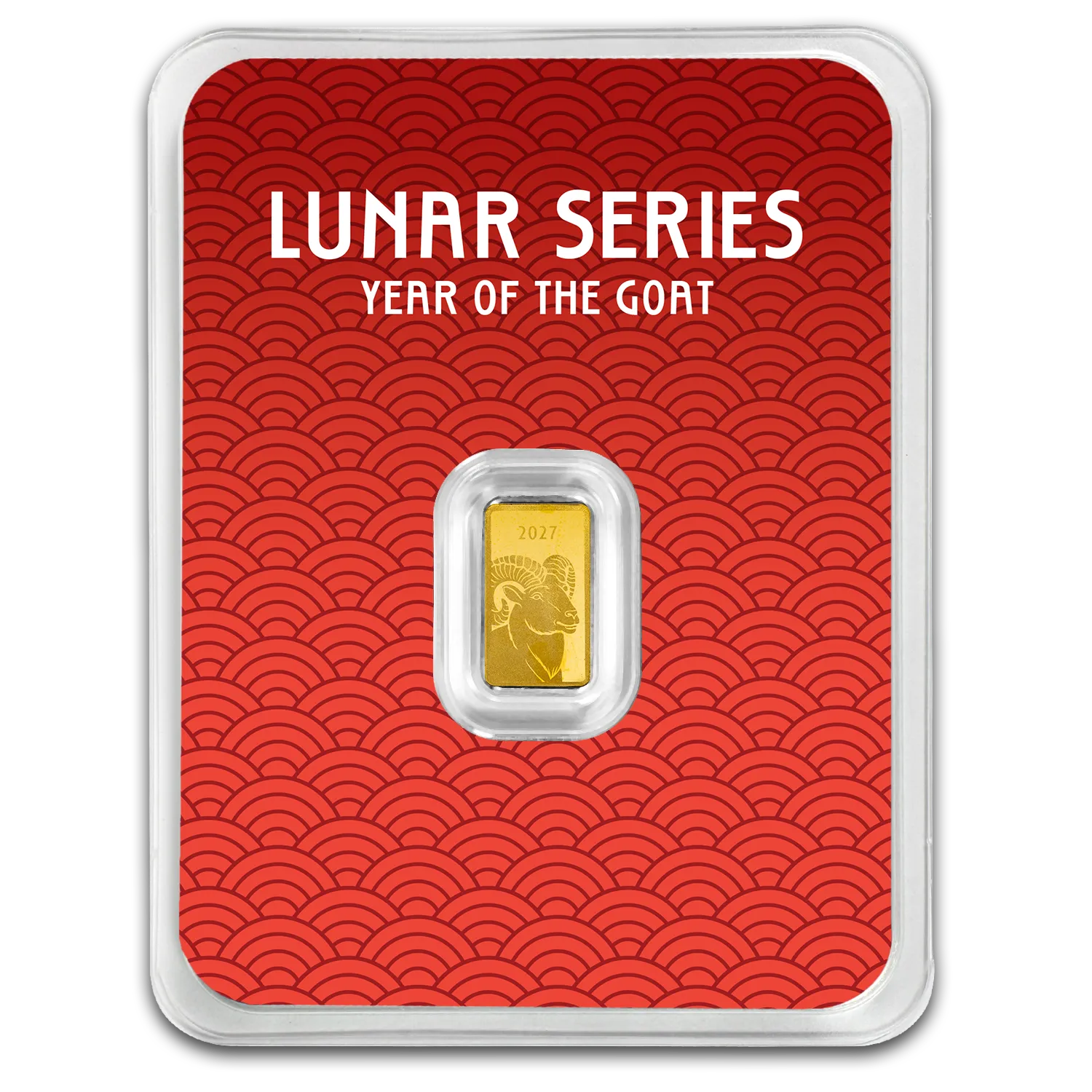 1g Gold Lunar Year of the Goat Proof-like Bar -MKS PAMP