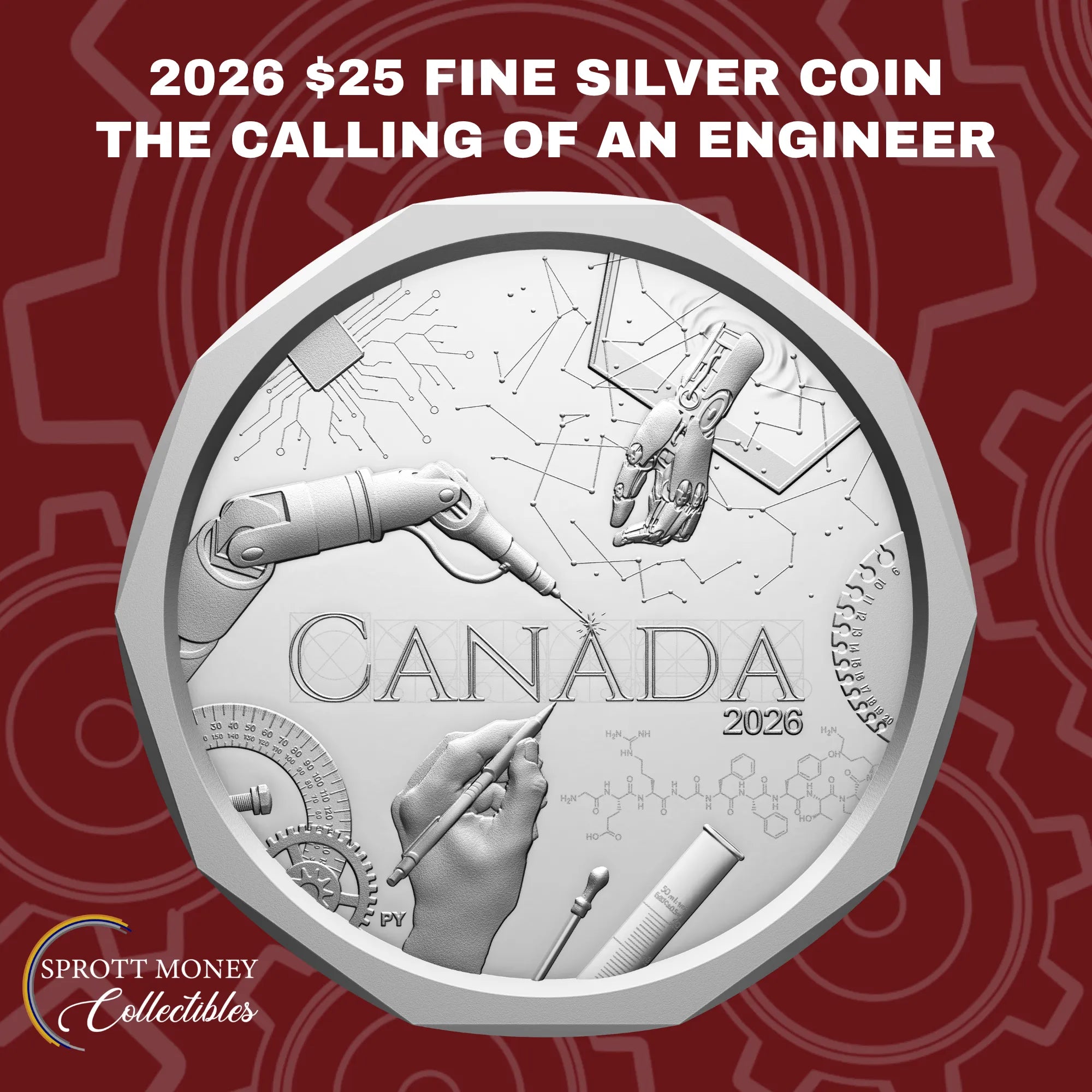 2026 32.75 g FINE SILVER COIN THE CALLING OF AN ENGINEER Royal Canadian Mint