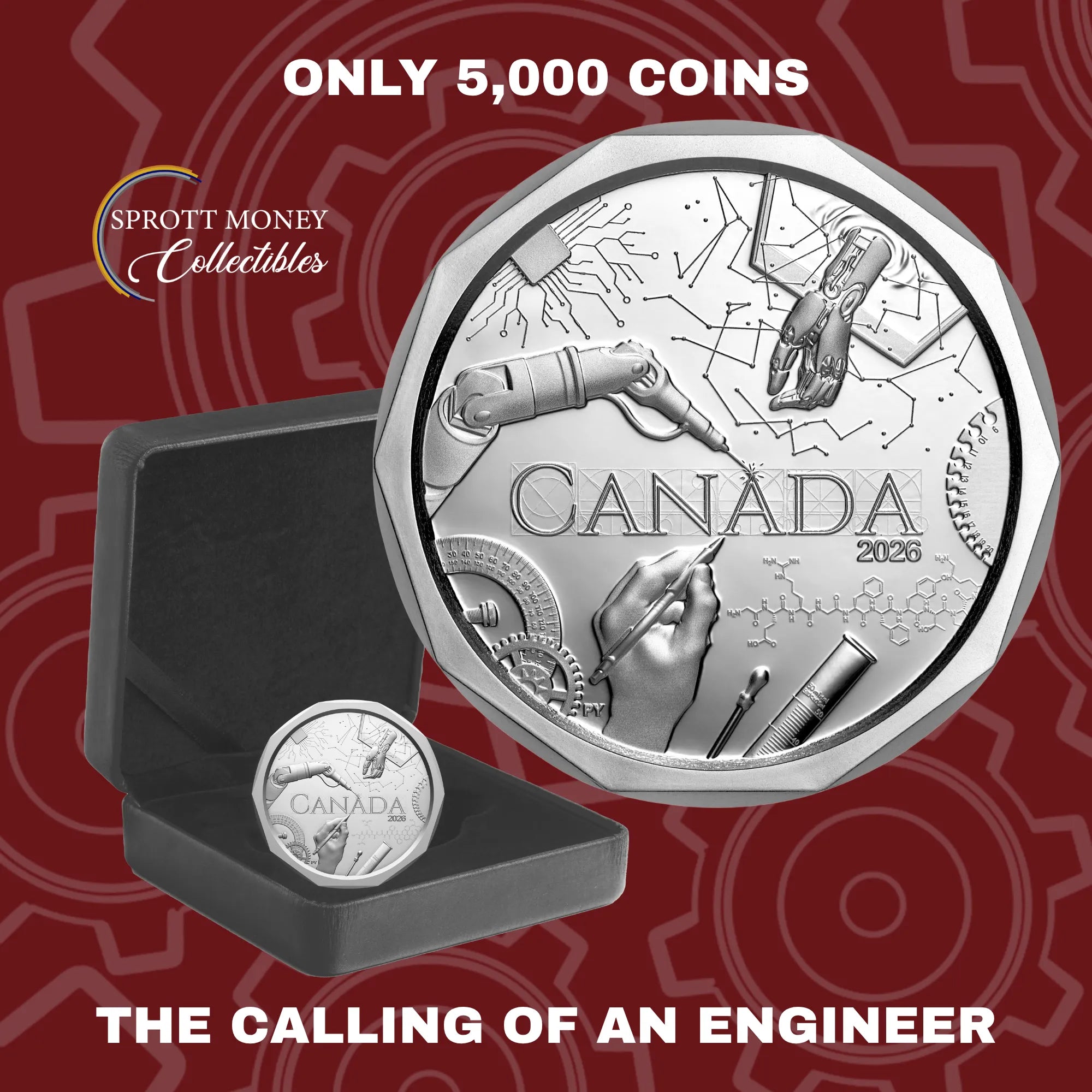 2026 32.75 g FINE SILVER COIN THE CALLING OF AN ENGINEER Royal Canadian Mint