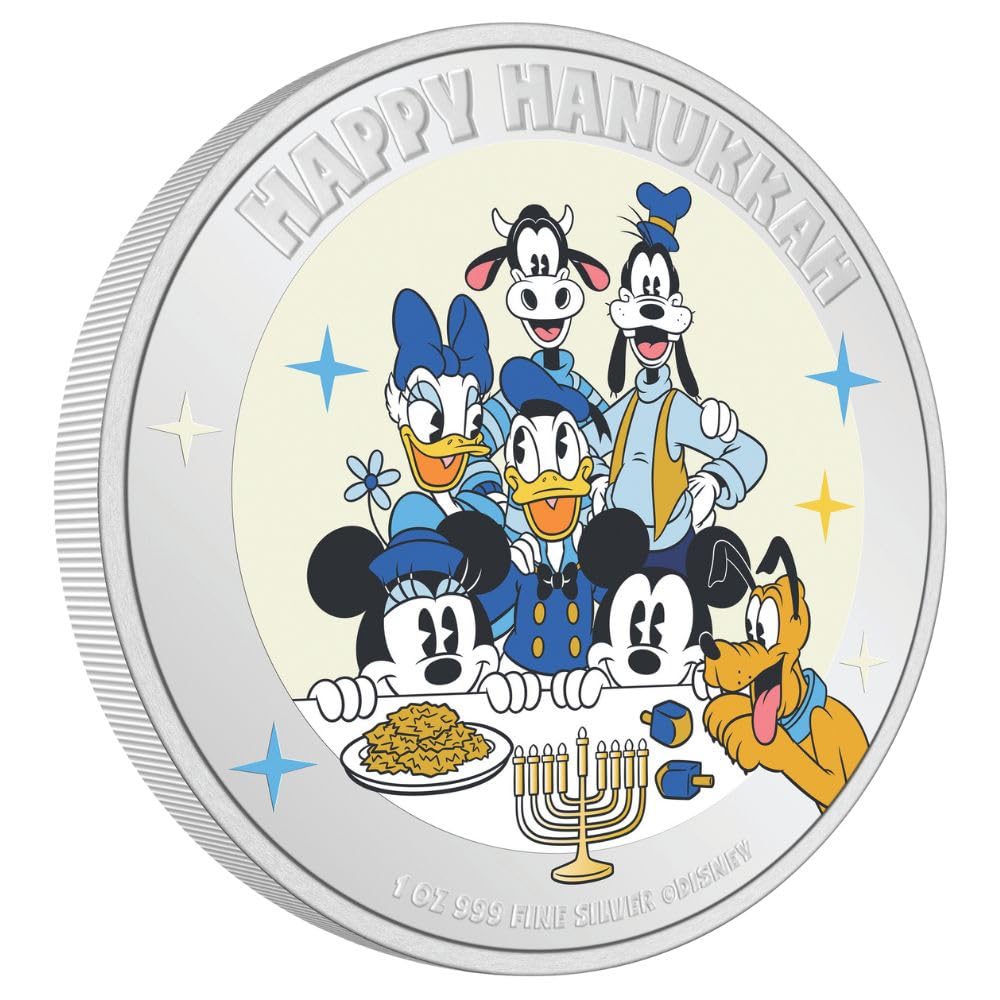 2024 Disney - Happy Hanukkah 1 oz Silver Coin - New Zealand Mint