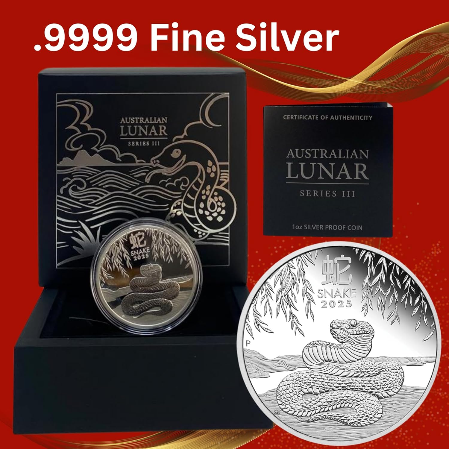 2025 1 oz Year of The Snake Fine Silver Proof Coin