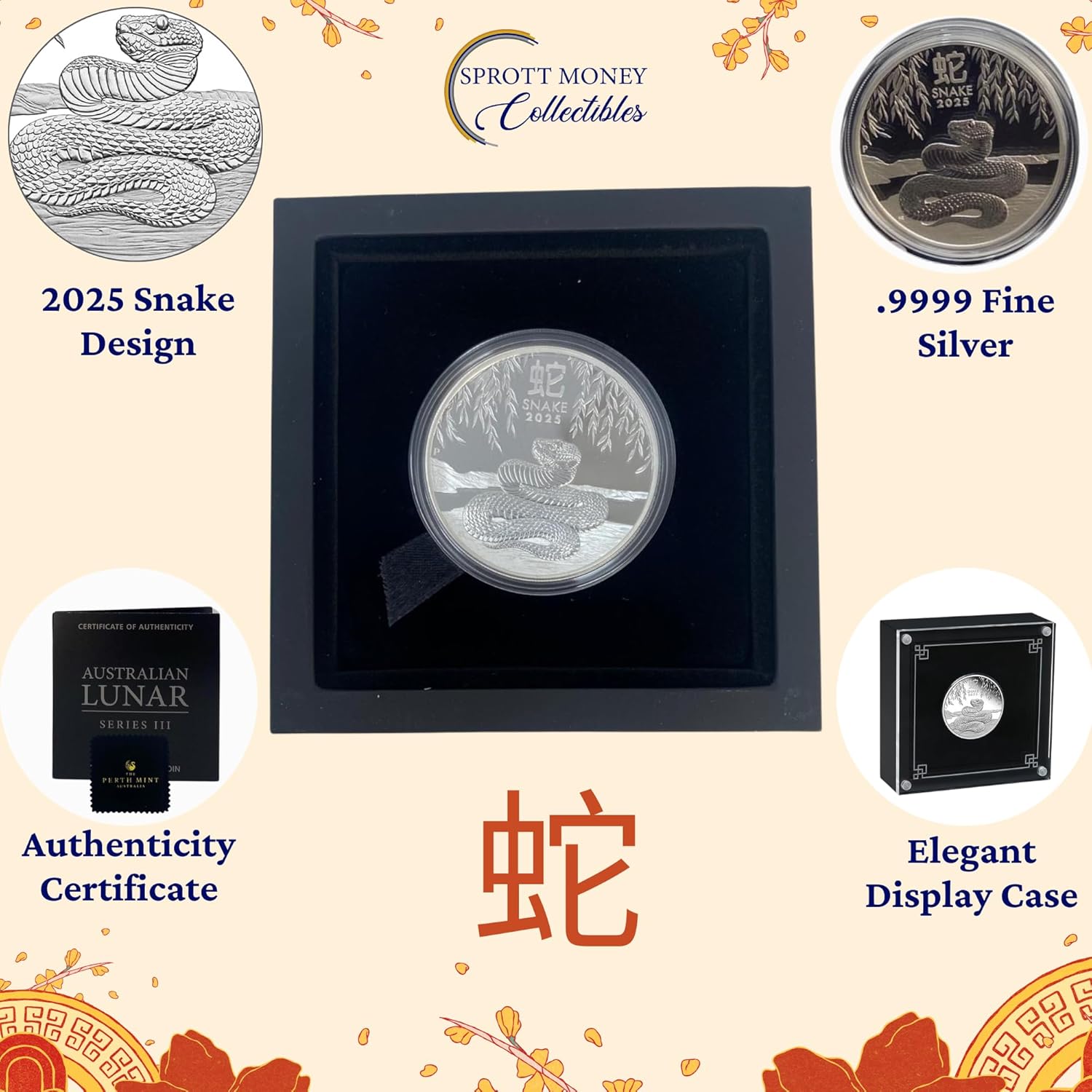 2025 1 oz Year of The Snake Fine Silver Proof Coin