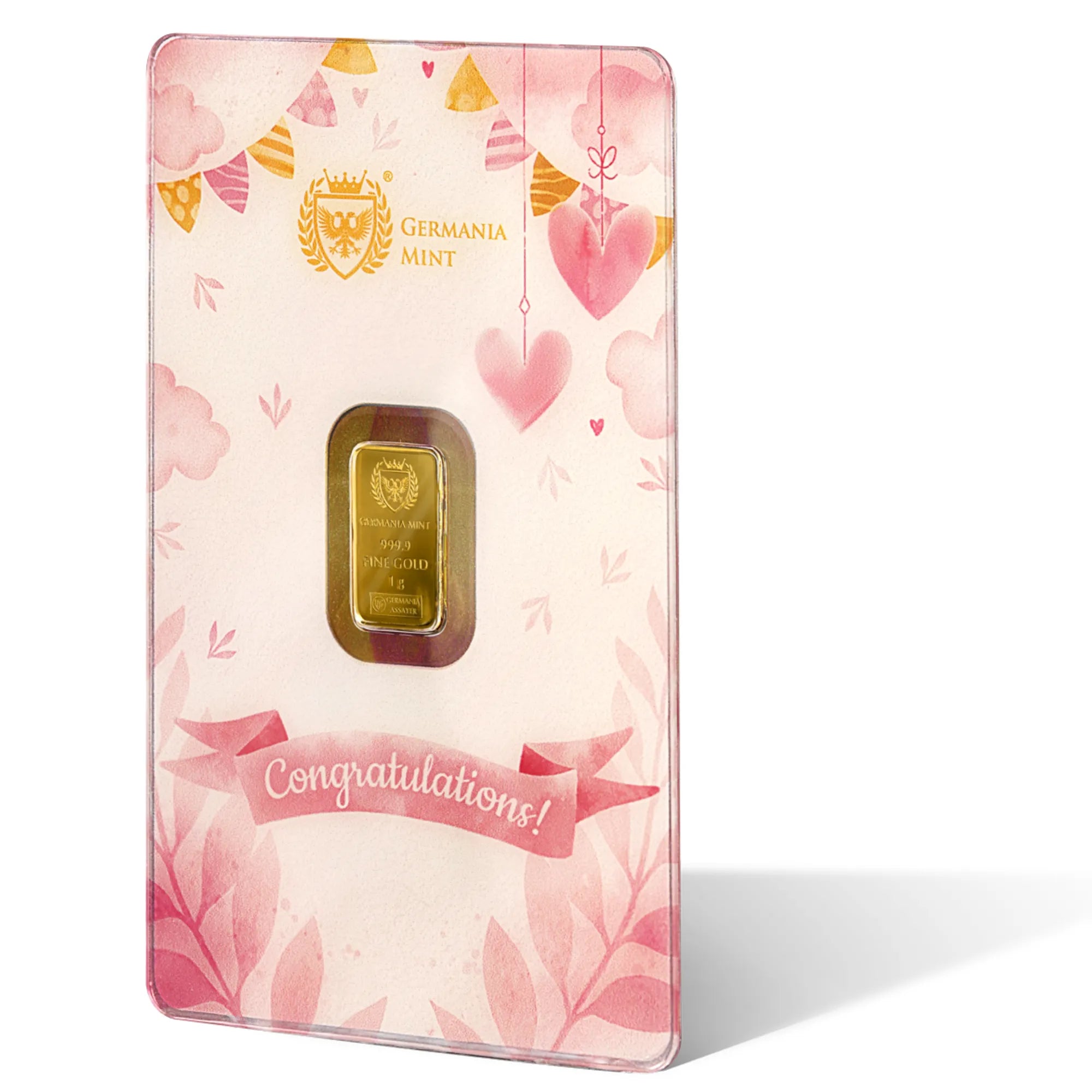 1g Gold Minted Bar New Born Girl -Germania Mint