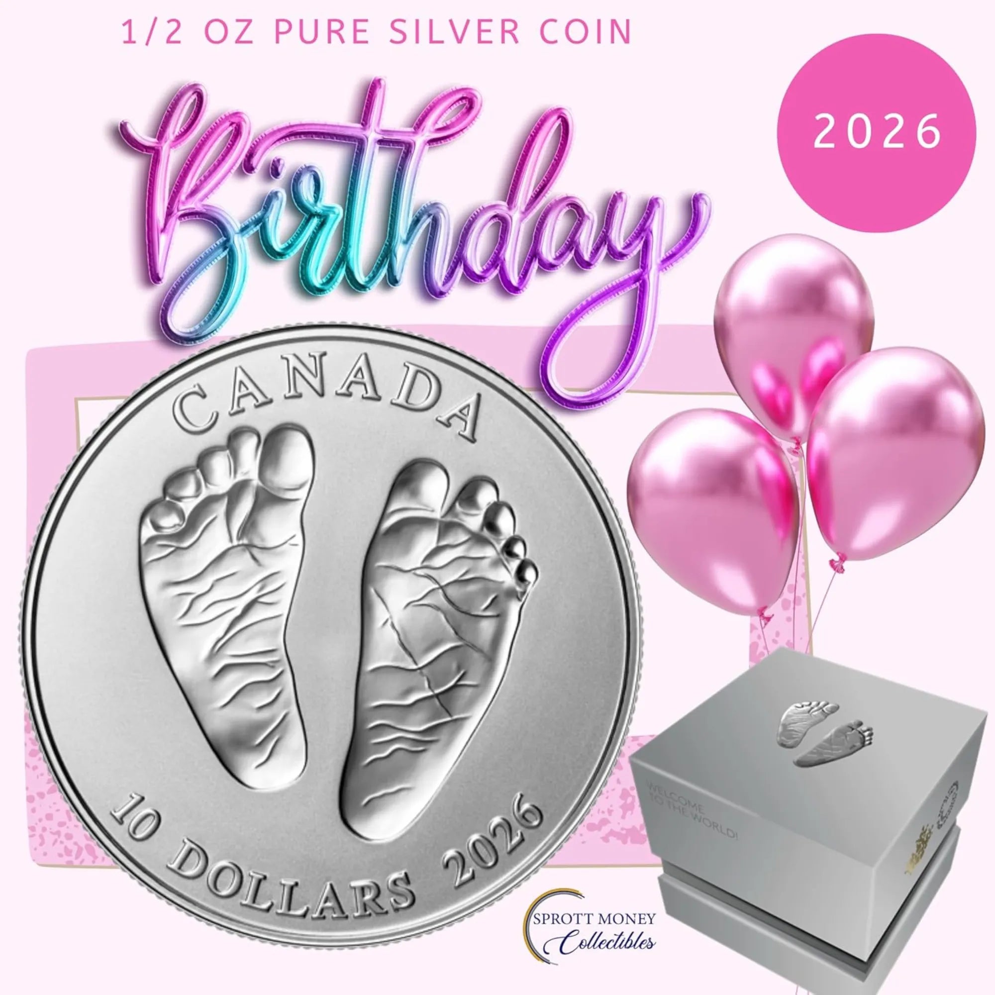 2026 Baby Feet Welcome to The World 1/2 oz Pure Silver Coin - Royal Canadian Mint