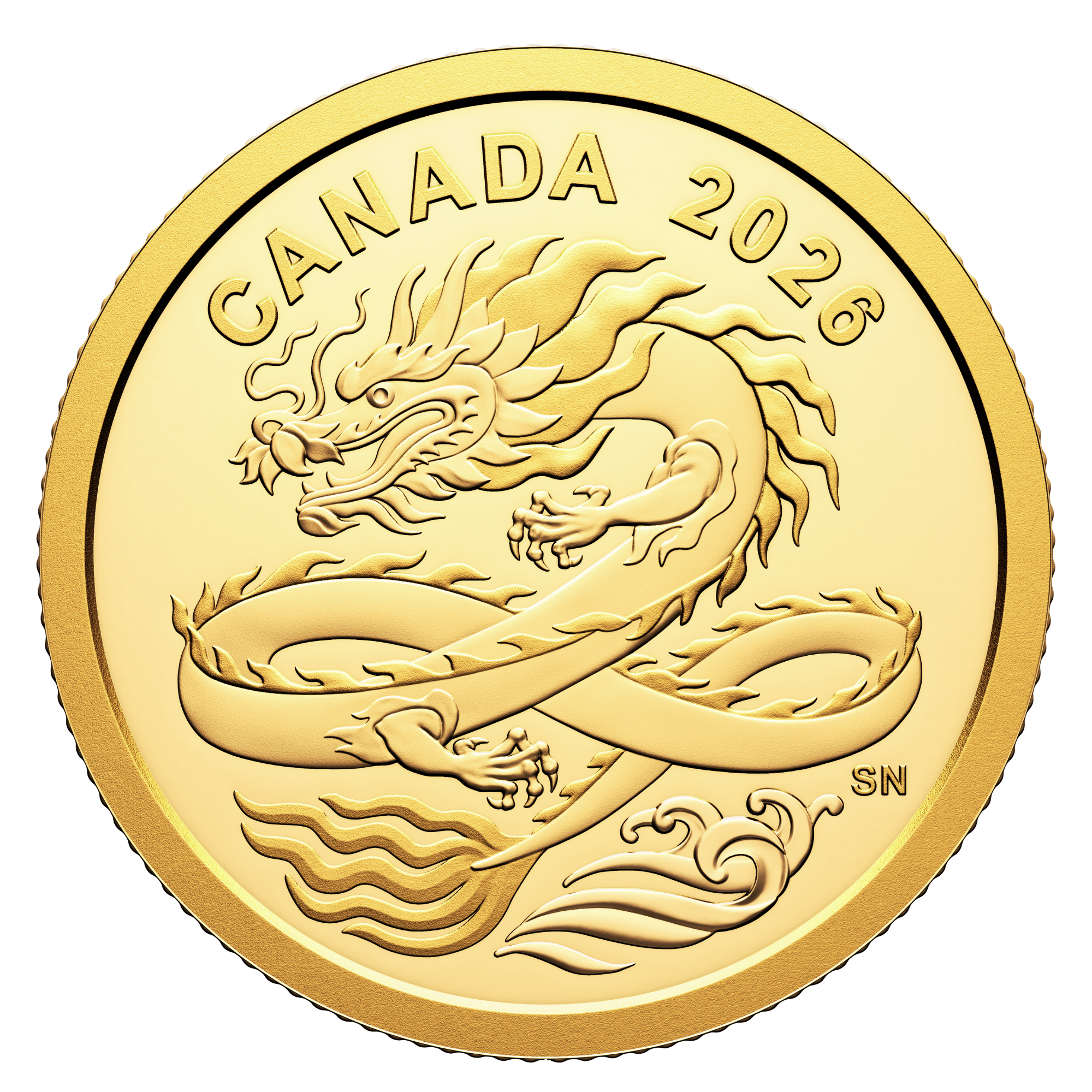 2026 1/20 oz. PURE GOLD COIN LUCKY DRAGON- Royal Canadian Mint
