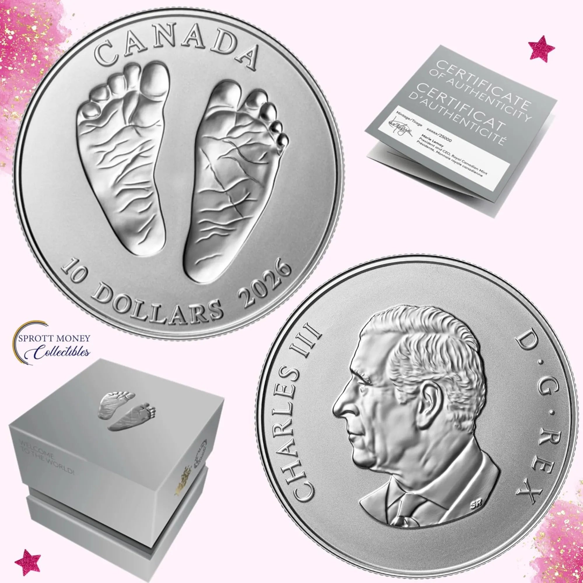 2026 Baby Feet Welcome to The World 1/2 oz Pure Silver Coin - Royal Canadian Mint