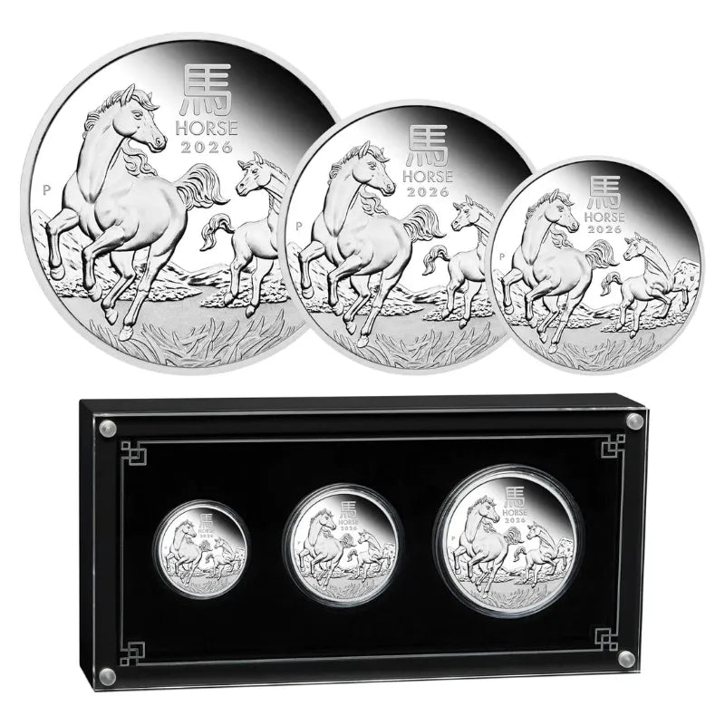 Australian Lunar Series III 2026 Year of Horse Silver Proof Coin Set The Perth Mint