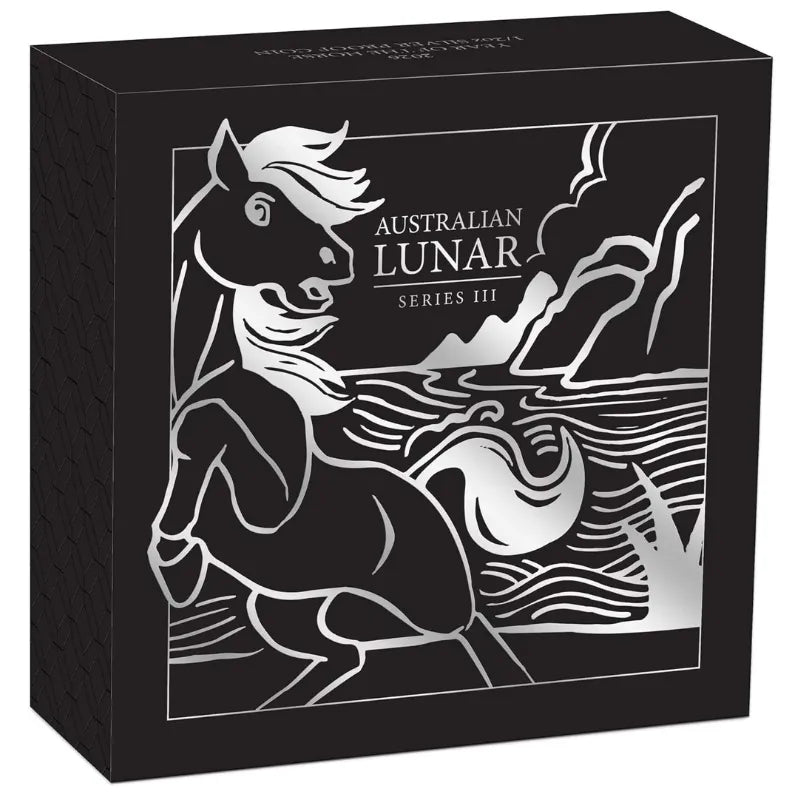Australian Lunar Series III 2026 Year of The Horse 1/2oz Pure Silver Proof Coin The Perth Mint