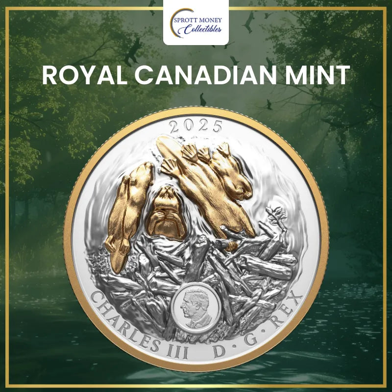 2025 100.74 g Fine Silver Coin Canadian Symbol: The Beaver –Royal Canadian Mint