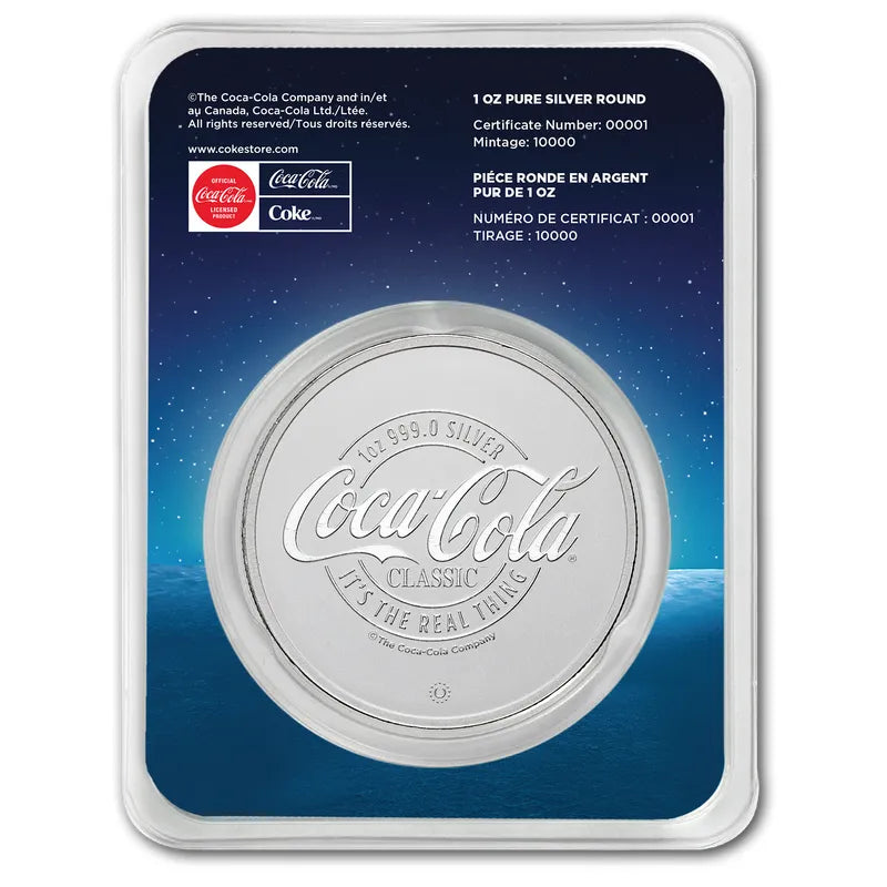 Coca Cola Polar Bear in Card where mintagr and certificate number with the Coca Cola logo in TEP.