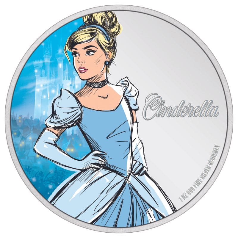 2024 Disney Princess Cinderella 1 Troy Oz Pure Silver Coin