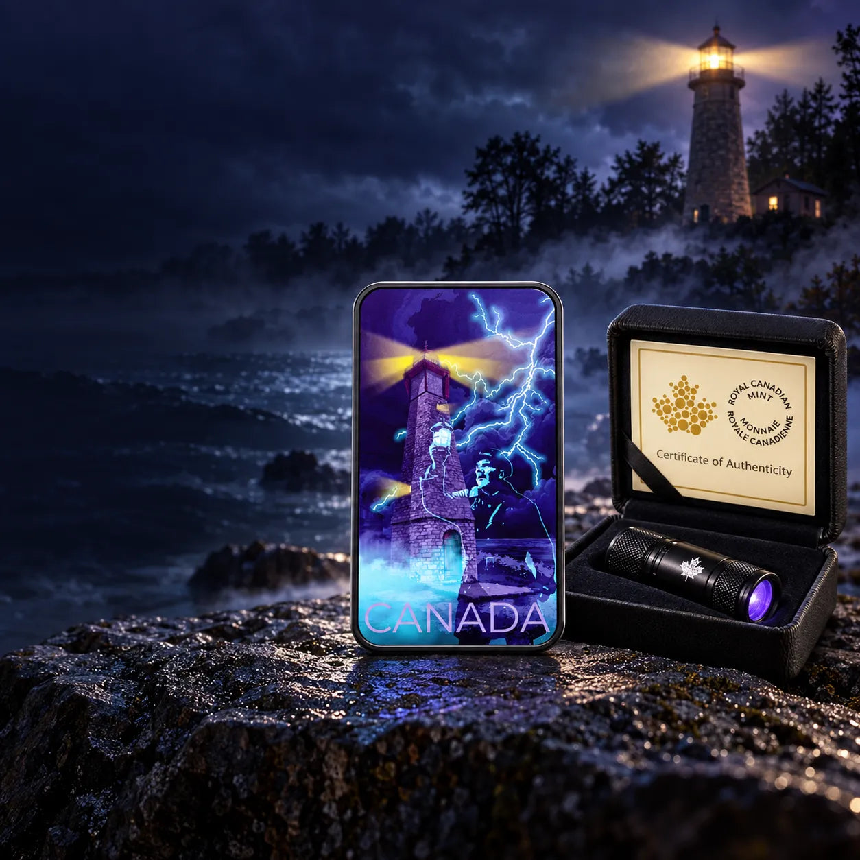 2026 1.015 oz HAUNTED CANADA: GIBRALTAR POINT LIGHTHOUSE Silver Coin with Flashlight - Royal Canadian Mint