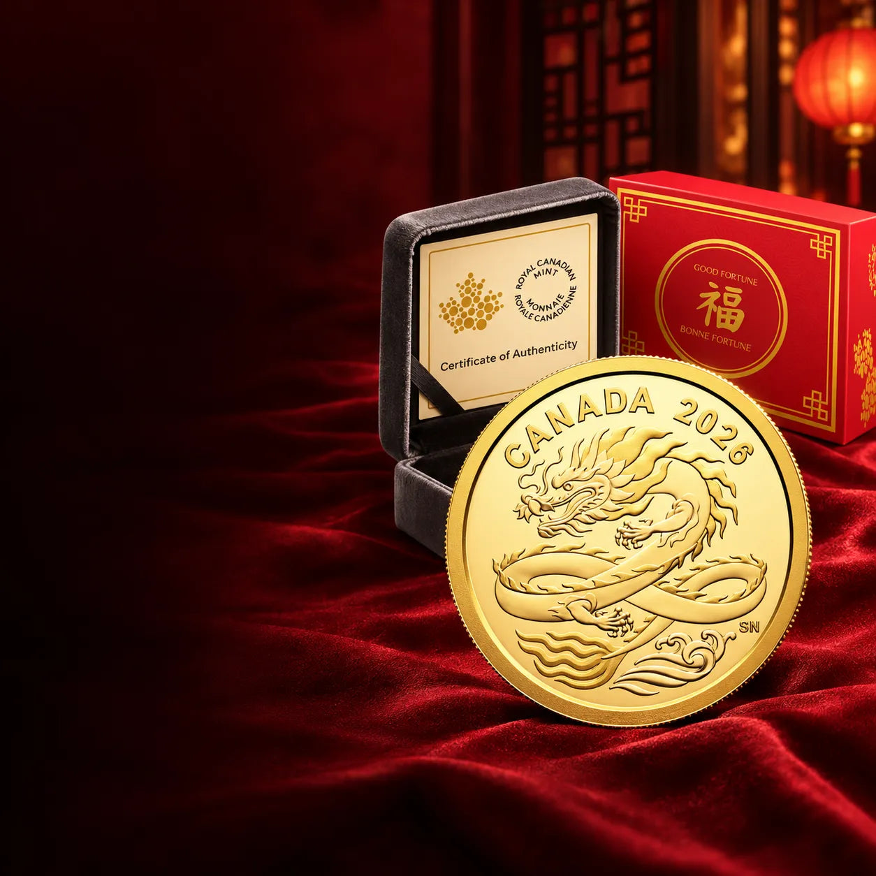 2026 1/20 oz. LUCKY DRAGON GOLD Proof COIN- Royal Canadian Mint
