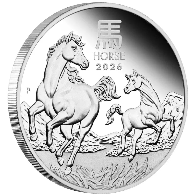 Australian Lunar Series III 2026 Year of The Horse 1/2oz Pure Silver Proof Coin The Perth Mint