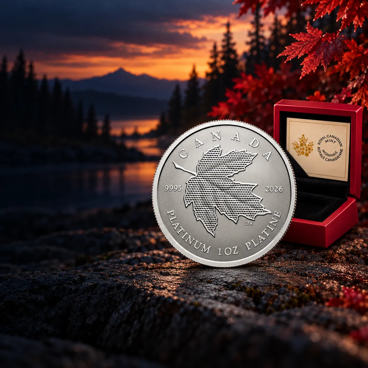 2026 1oz PLATINUM MAPLE LEAF FOREVER Reverse Proof COIN-ROYAL CANADIAN MINT