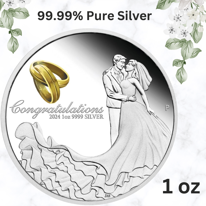 2024 Wedding 1 oz Silver Proof Gift Coin-The Perth Mint