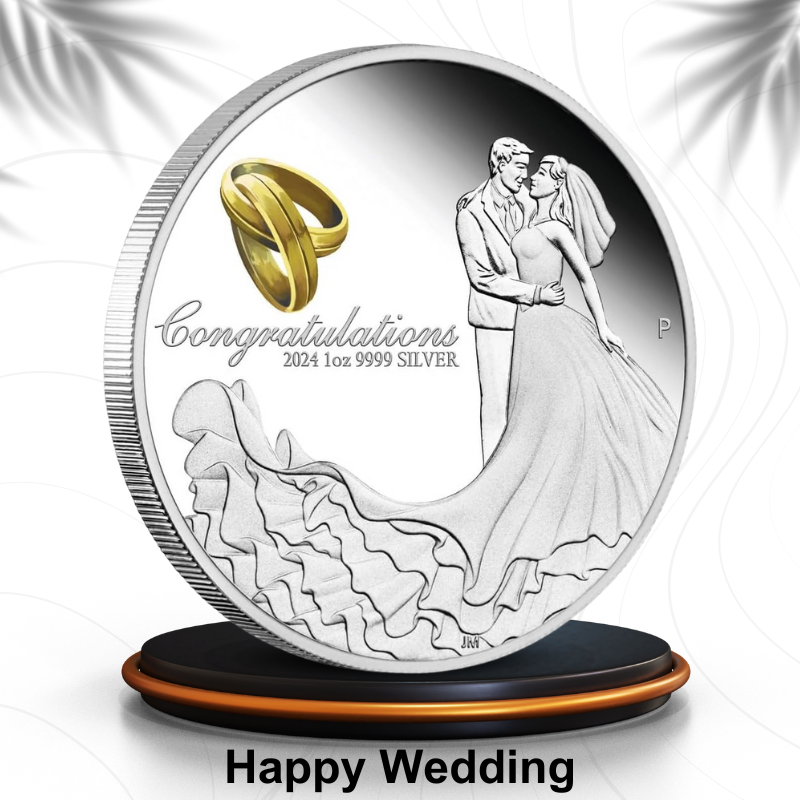 2024 Wedding 1 oz Silver Proof Gift Coin-The Perth Mint