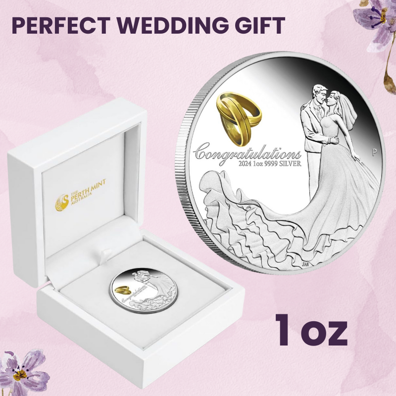 2024 Wedding 1 oz Silver Proof Gift Coin-The Perth Mint