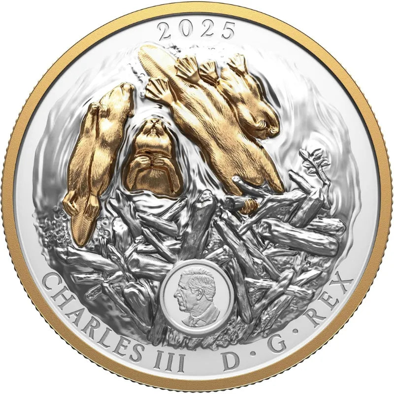 2025 100.74 g Fine Silver Coin Canadian Symbol: The Beaver –Royal Canadian Mint 