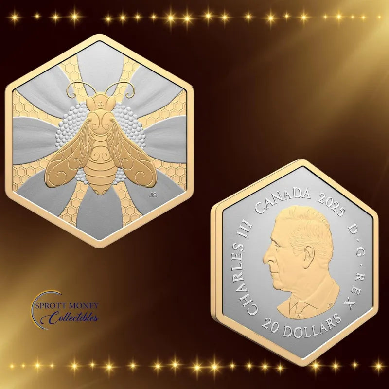 2025 Fine 1 oz Silver Coin Nature's Delight: The Honey Bee Royal Canadian Mint