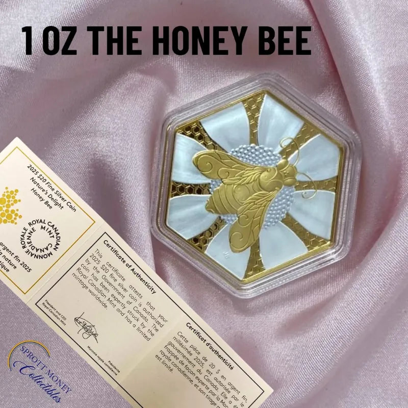 2025 Fine 1 oz Silver Coin Nature's Delight: The Honey Bee Royal Canadian Mint