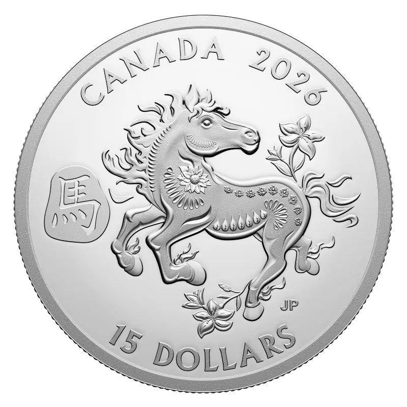 2026 FINE SILVER 1oz COIN LUNAR YEAR OF THE HORSE Royal Canadian Mint