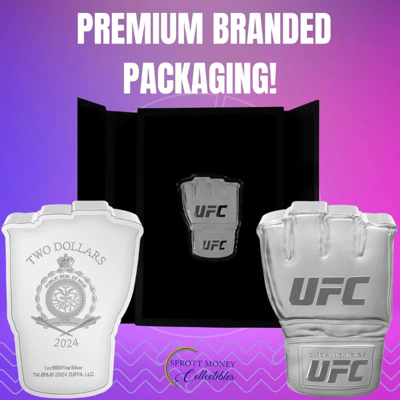 2024 UFC Glove 1 oz Fine Silver Shaped Coin - The New Zealand Mint