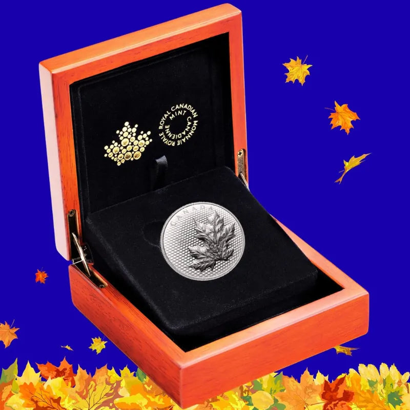 2023 Maple Leaves in Motion 5 oz Pure High-Relief Silver Coin-Royal Canadian Mint