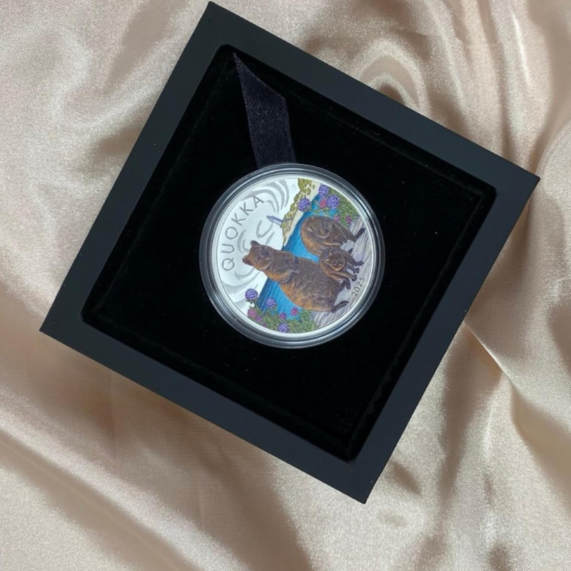 Australian Quokka 2025 1 oz Silver Coloured Ready to Gift Coin The Perth Mint