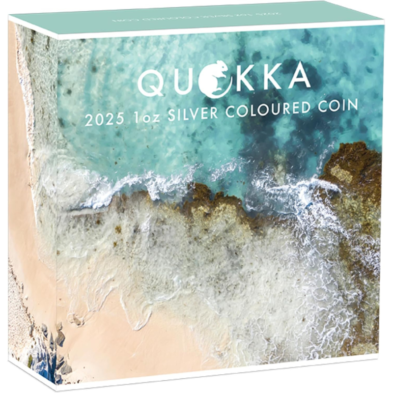 Australian Quokka 2025 1 oz Silver Coloured Ready to Gift Coin The Perth Mint