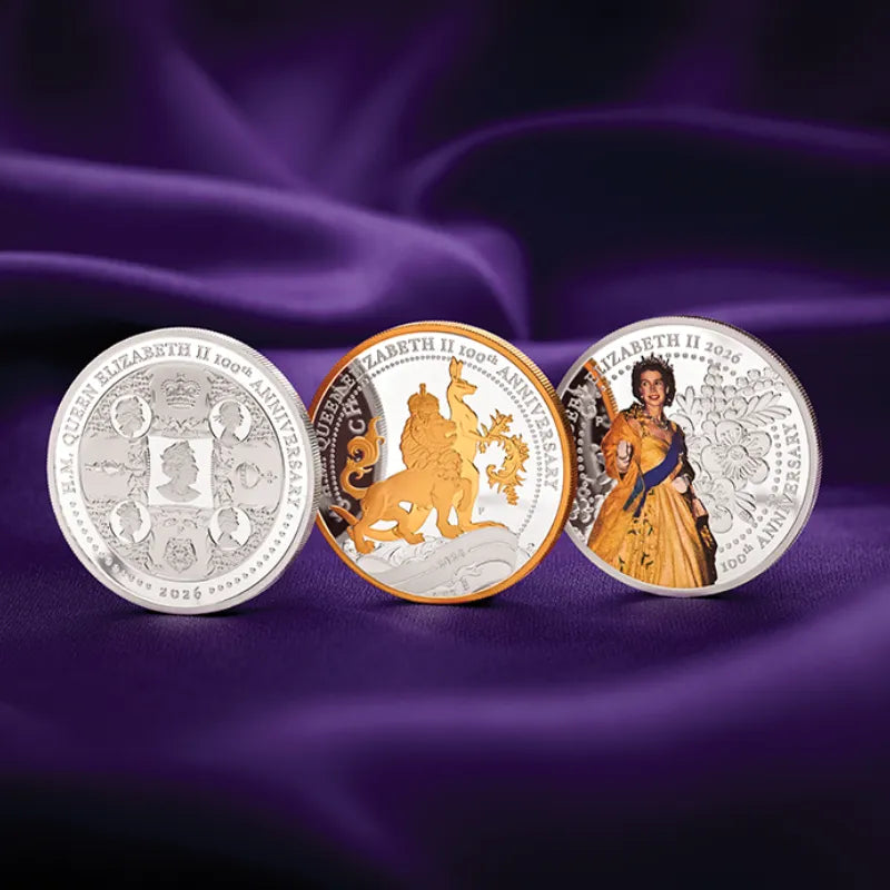2026 Silver Three-Coin H.M. Queen Elizabeth II 100th Anniversary Set THE PERTH MINT