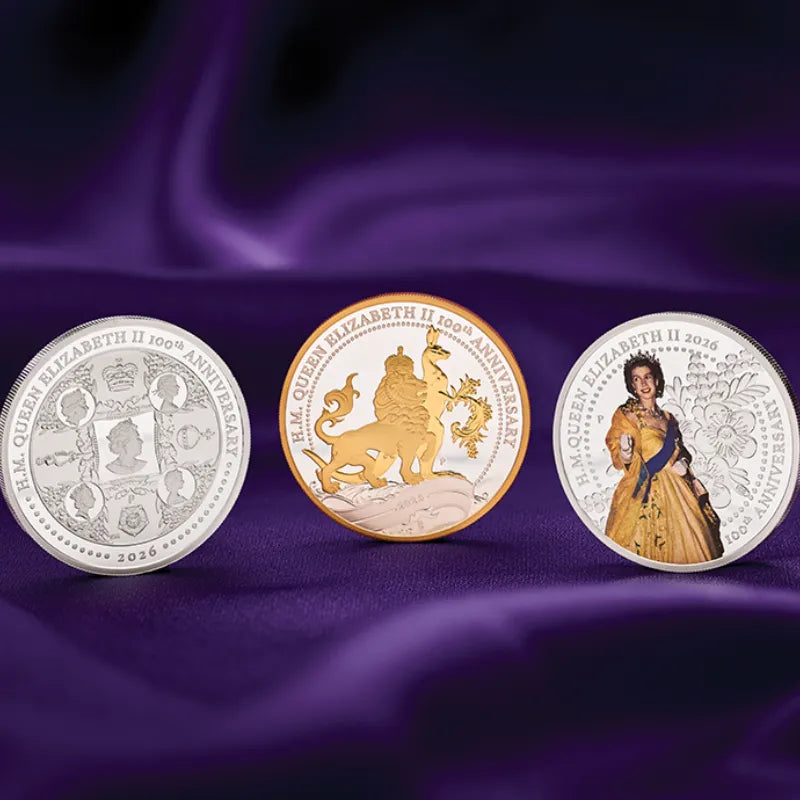 2026 Silver Three-Coin H.M. Queen Elizabeth II 100th Anniversary Set THE PERTH MINT