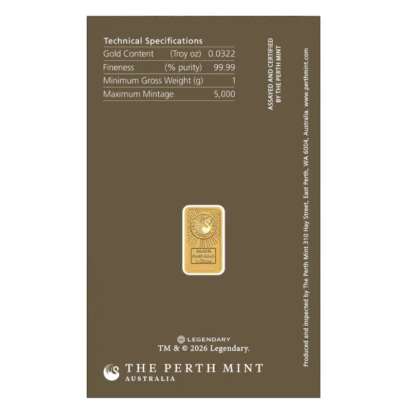 2026 1g Gold Dune Minted Bar The Perth Mint